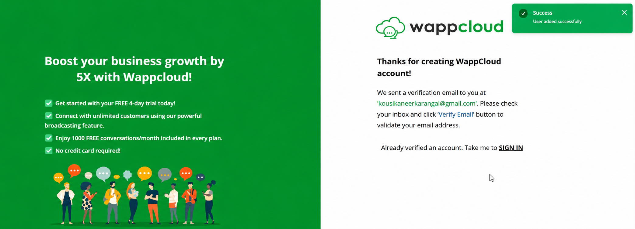 Figure 3.1 — Email verification screen
