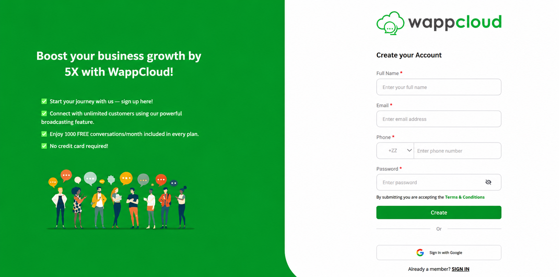 Figure 2.1 — WappCloud registration form
