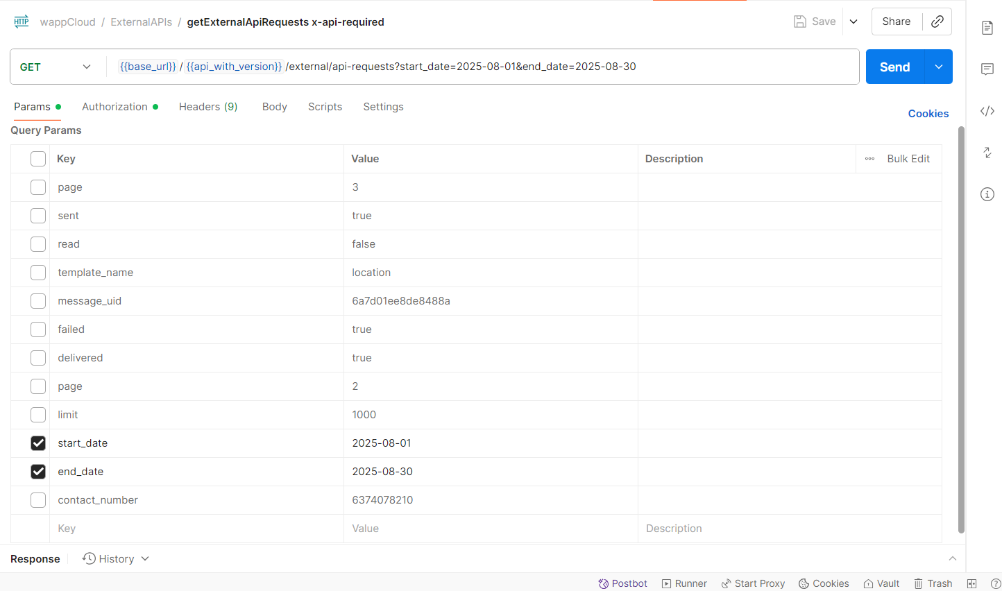 Get API Request Logs